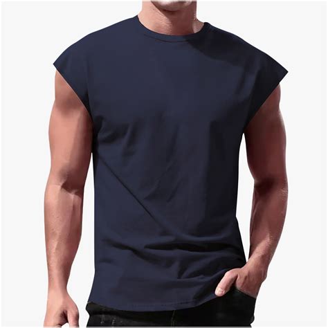 Mens T-Shirt Sleeveless Muscle Shirts Stylish Cut Off Shirts ...